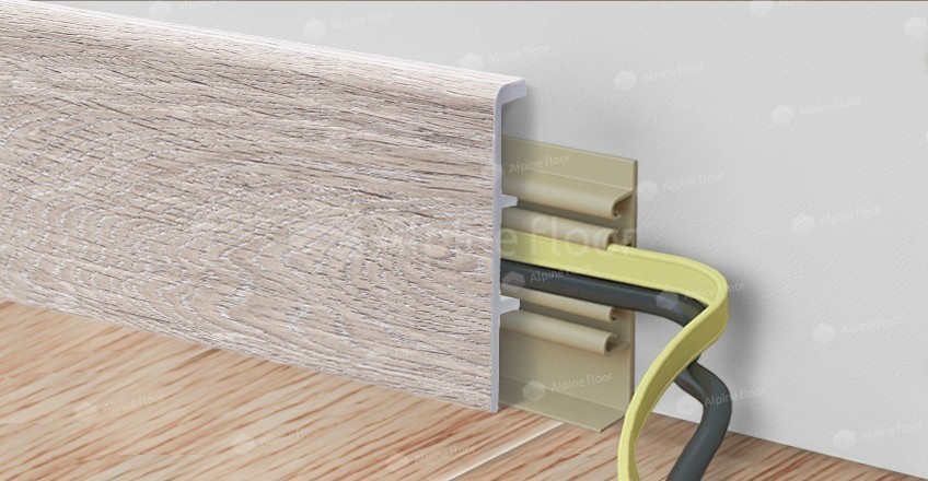 Напольный плинтус Rico Concept 80 Дуб Латте (2200*20*80 мм) — купить в Уфе