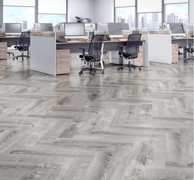 Виниловый ламинат SPC "Cronafloor" Herringbone Дуб Страсбург (640*128*4,5 мм) — купить в Уфе