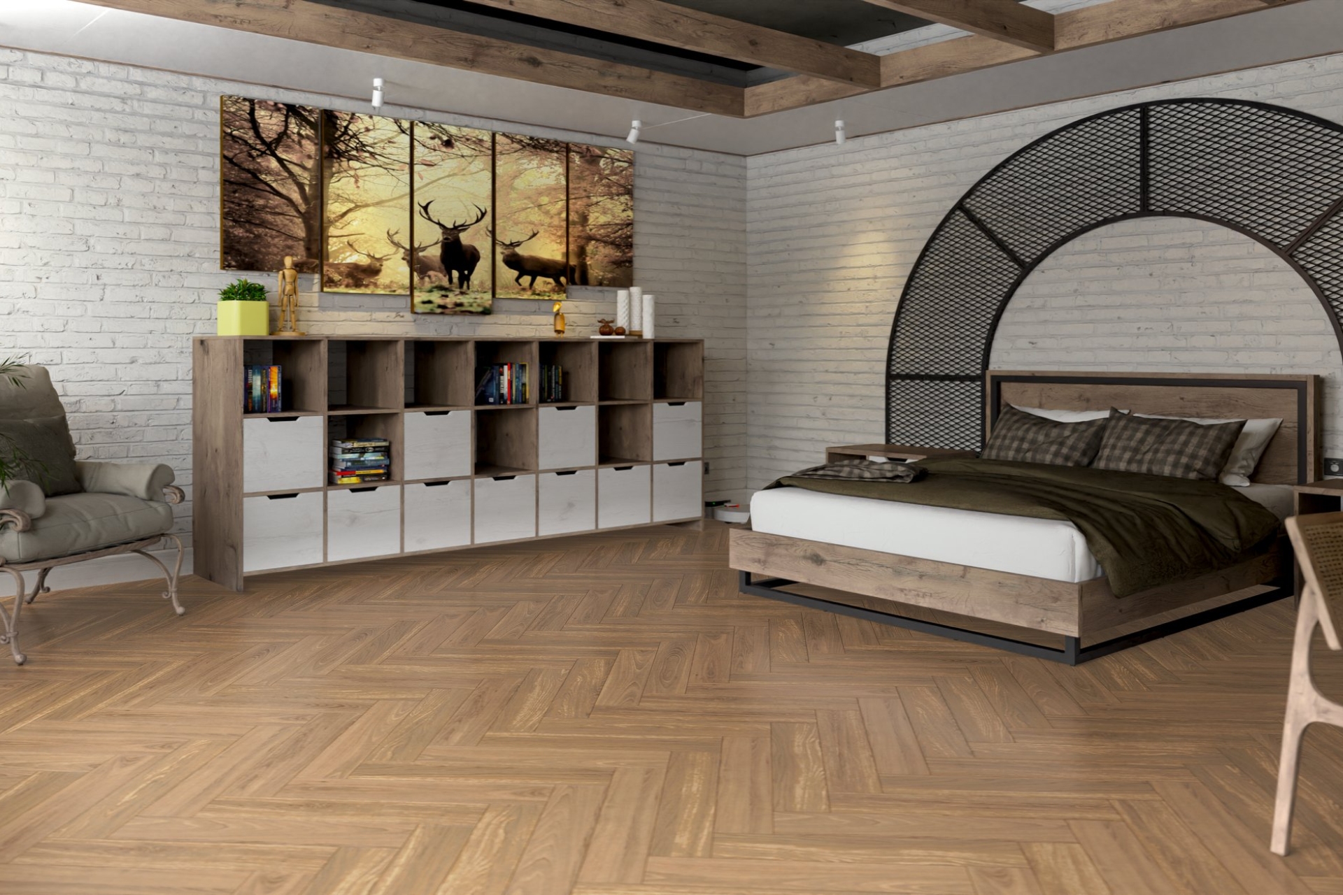 Инженерный паркет «Damy Floor» Натуральный (укладка елочкой) — купить в Уфе