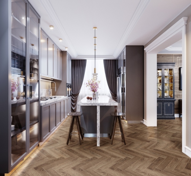 Виниловый ламинат SPC "Cronafloor" Herringbone Дуб Тулуза (640*128*4,5 мм) — купить в Уфе